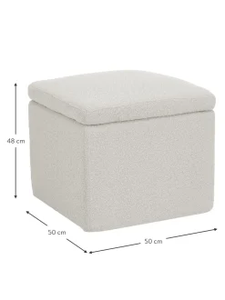 Puf En Tejido Boucle Winou, Con Espacio De Almacenamiento