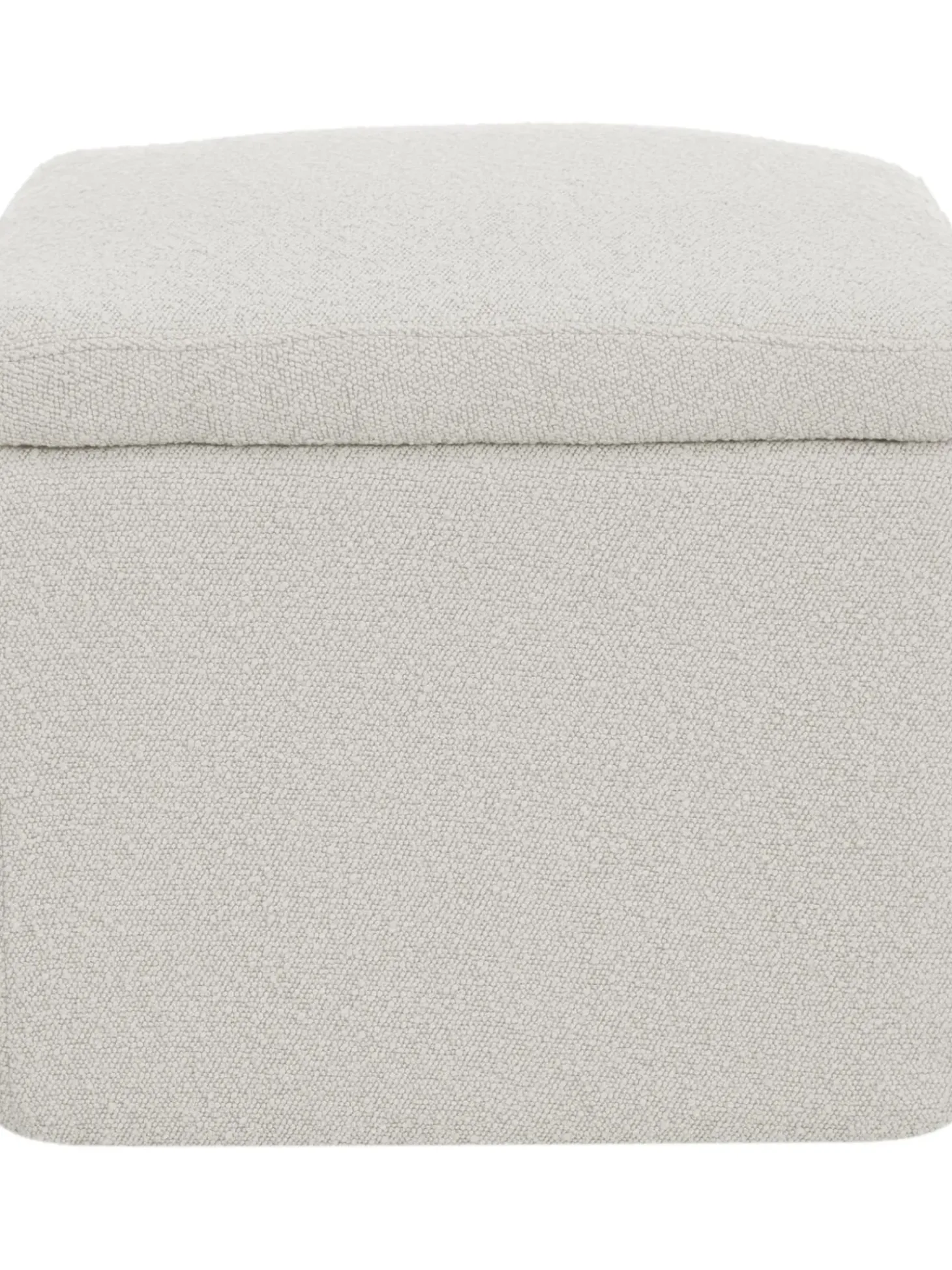 Puf En Tejido Boucle Winou, Con Espacio De Almacenamiento