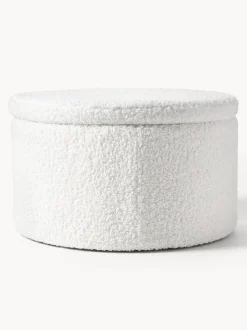 Puf Grande De Borreguillo Alida, Con Espacio De Almacenamiento