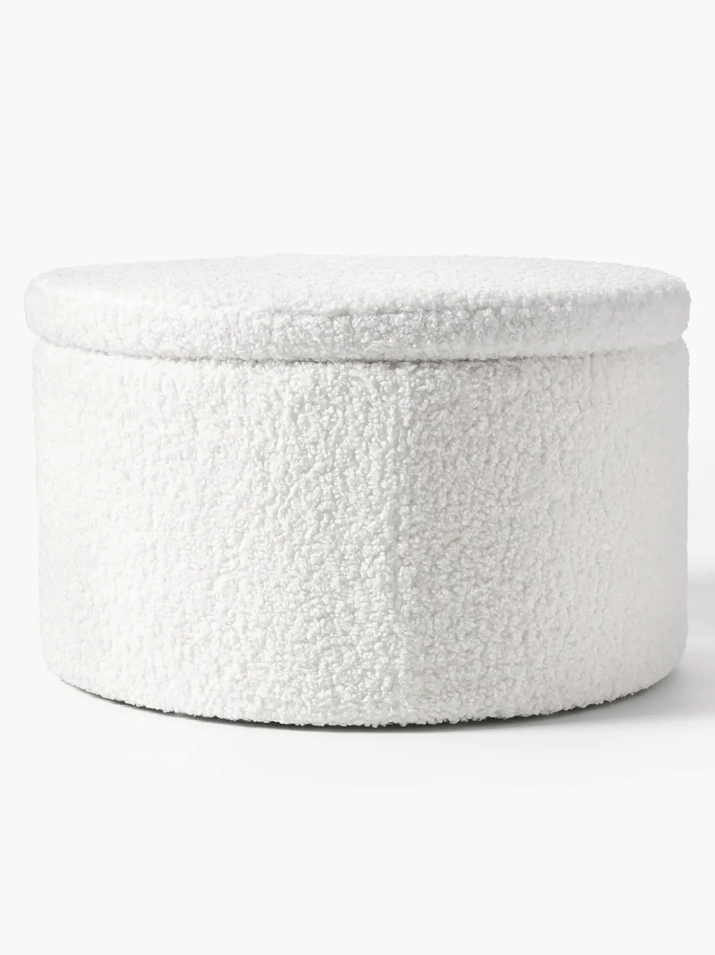 Puf Grande De Borreguillo Alida, Con Espacio De Almacenamiento