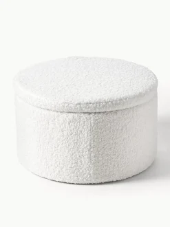 Puf Grande De Borreguillo Alida, Con Espacio De Almacenamiento