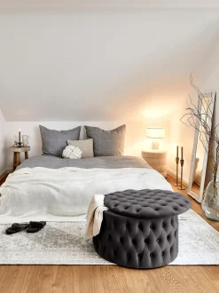 Puf Grande De Terciopelo Chiara, Con Espacio De Almacenamiento