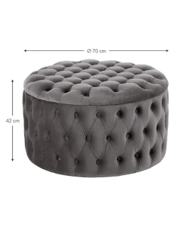 Puf Grande De Terciopelo Chiara, Con Espacio De Almacenamiento