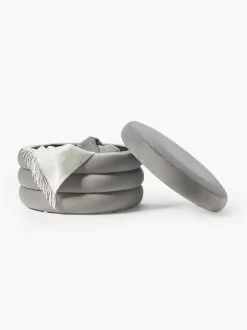 Puf Grande De Terciopelo Alto, Con Espacio De Almacenamiento