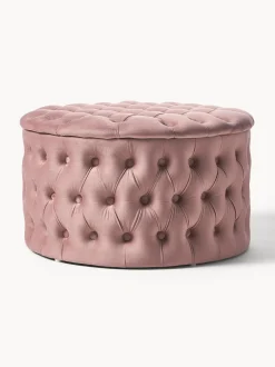 Puf Grande De Terciopelo Chiara, Con Espacio De Almacenamiento