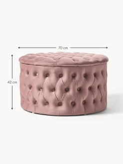 Puf Grande De Terciopelo Chiara, Con Espacio De Almacenamiento