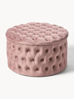 Puf Grande De Terciopelo Chiara, Con Espacio De Almacenamiento