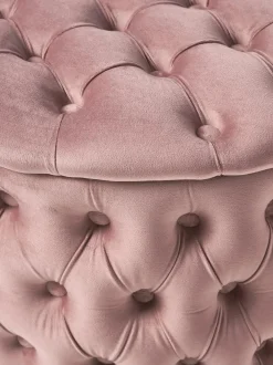 Puf Grande De Terciopelo Chiara, Con Espacio De Almacenamiento