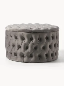 Puf Grande De Terciopelo Chiara, Con Espacio De Almacenamiento