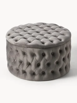 Puf Grande De Terciopelo Chiara, Con Espacio De Almacenamiento