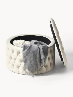 Puf Grande De Terciopelo Chiara, Con Espacio De Almacenamiento