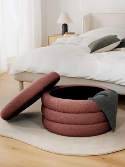 Puf Grande En Tejido Boucle Alto, Con Espacio De Almacenamiento