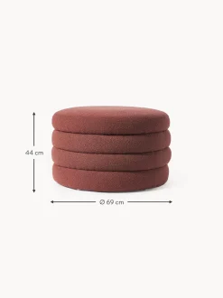 Puf Grande En Tejido Boucle Alto, Con Espacio De Almacenamiento