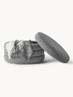 Puf Grande En Tejido Boucle Alto, Con Espacio De Almacenamiento