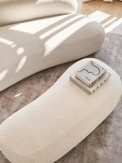 Puf Tapizado En Borreguillo Alba