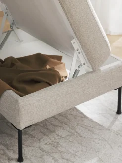 Reposapies Puf Cucita, Con Espacio De Almacenamiento