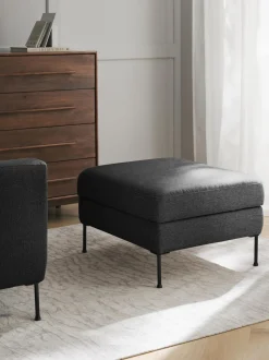 Reposapies Puf Cucita, Con Espacio De Almacenamiento