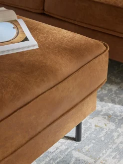 Reposapies Puf De Cuero Reciclado Hunter