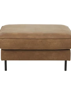 Reposapies Puf De Cuero Reciclado Hunter