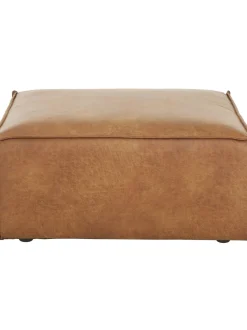 Reposapies Puf De Cuero Reciclado Lennon