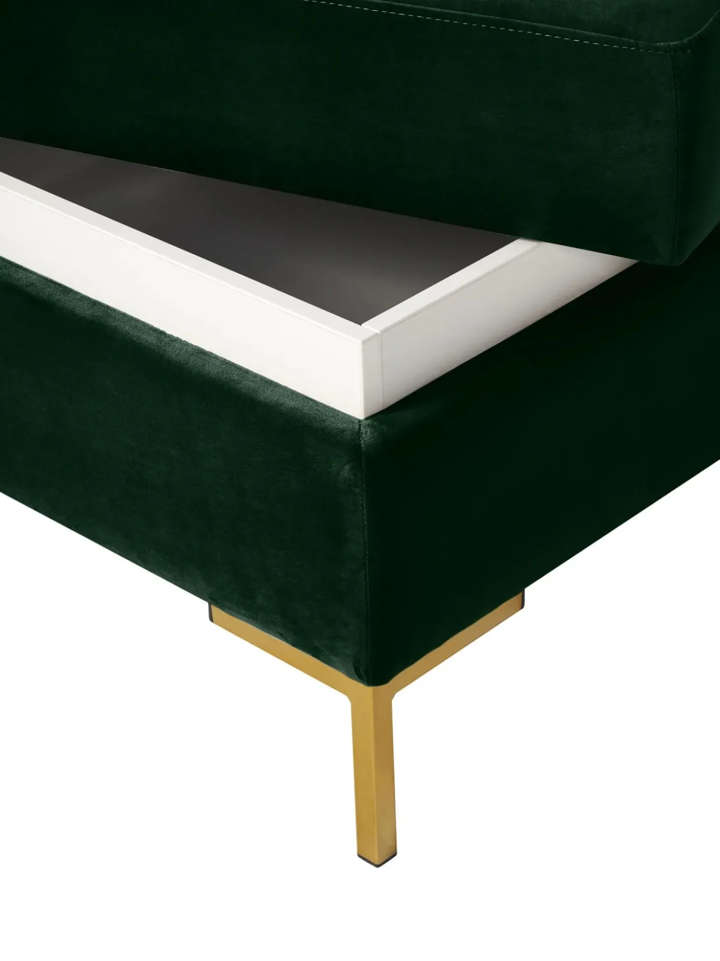 Reposapies Puf De Terciopelo Luna, Con Espacio De Almacenamiento