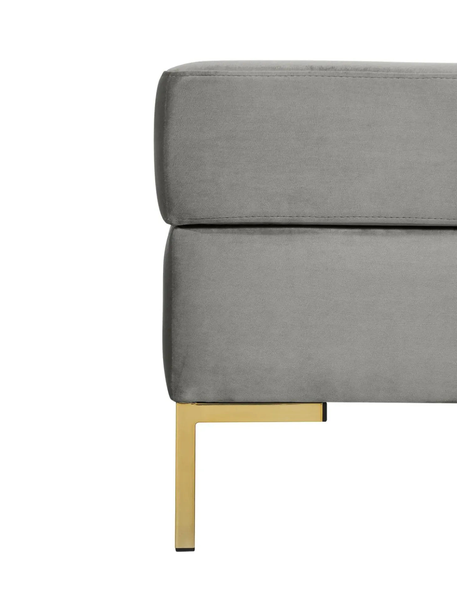 Reposapies Puf De Terciopelo Luna, Con Espacio De Almacenamiento