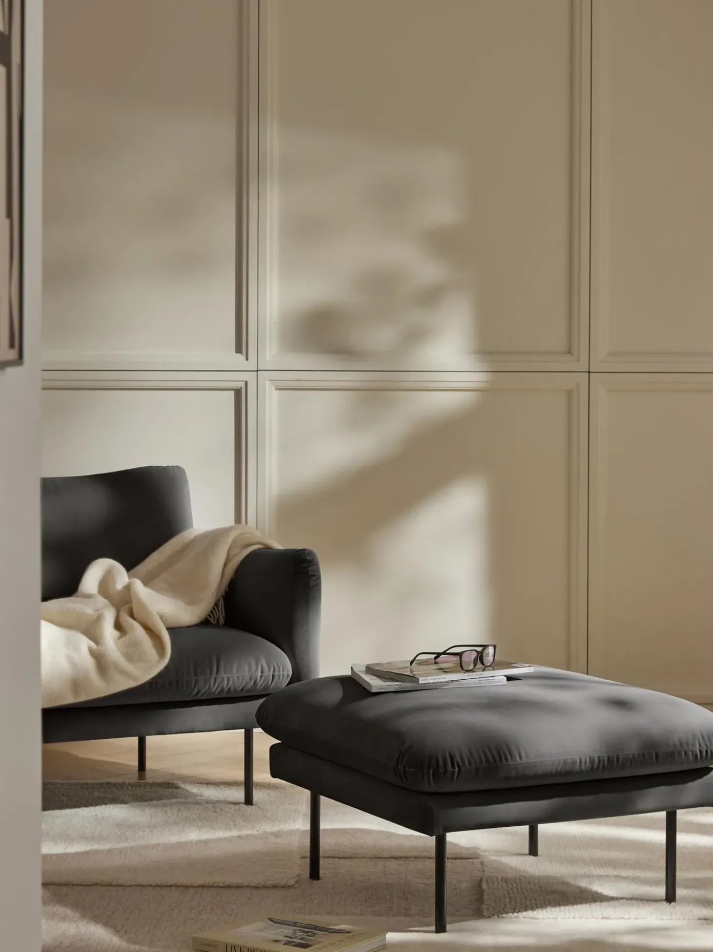 Reposapies Puf De Terciopelo Moby