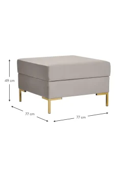 Reposapies Puf De Terciopelo Luna, Con Espacio De Almacenamiento