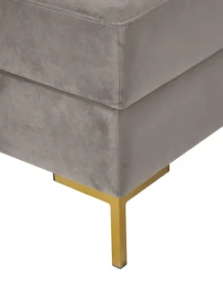 Reposapies Puf De Terciopelo Luna, Con Espacio De Almacenamiento