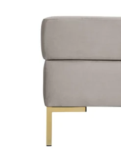 Reposapies Puf De Terciopelo Luna, Con Espacio De Almacenamiento