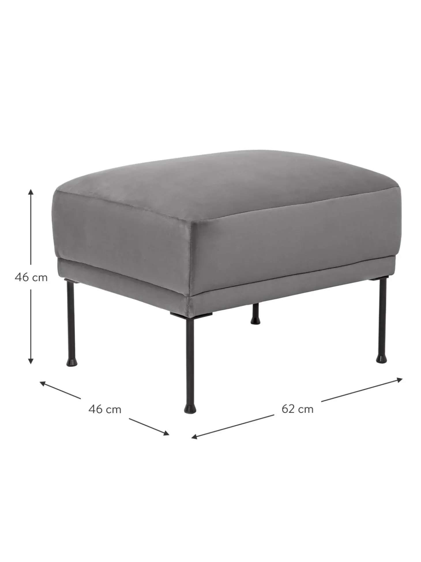 Reposapies Puf De Terciopelo Fluente