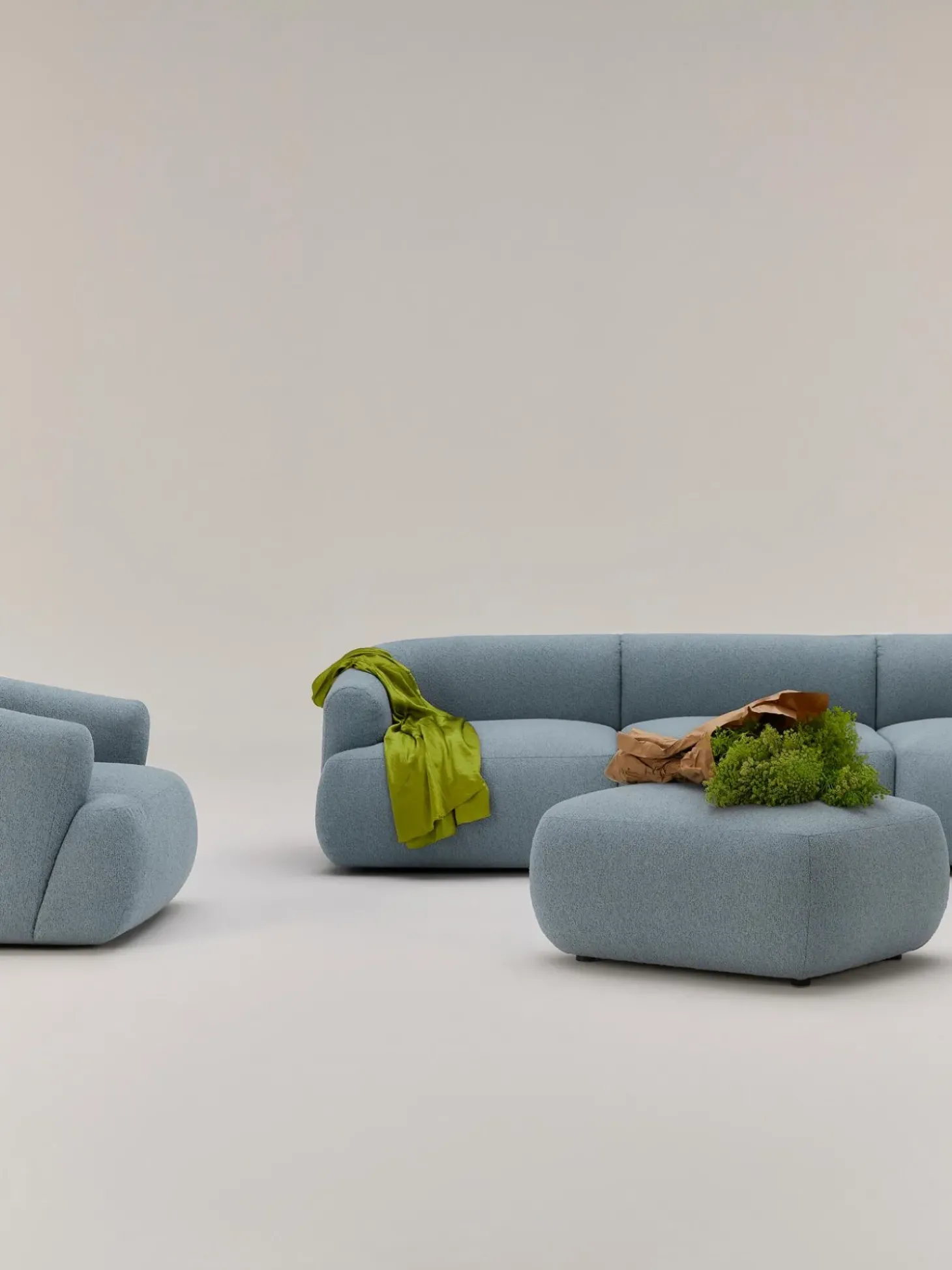 Reposapies Puf En Tejido Boucle Sofia