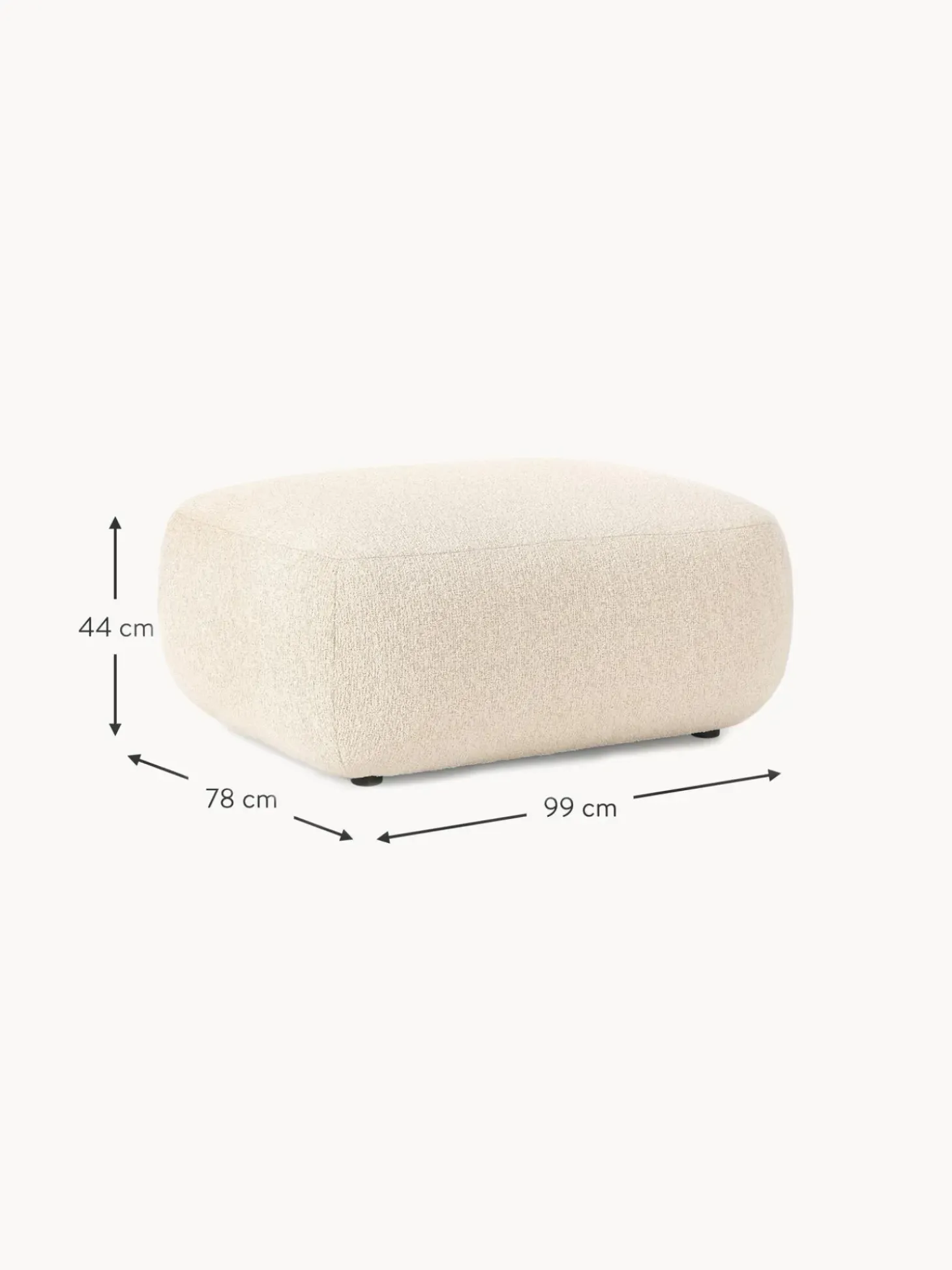 Reposapies Puf En Tejido Boucle Sofia