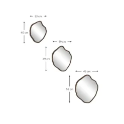 Set De Espejos De Pared Con Forma Organica Bello, 3 Uds.