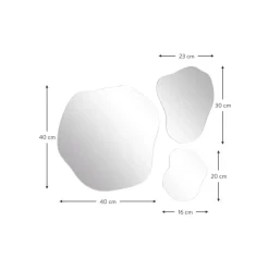 Set De Espejos De Pared Sin Marco Lia, 3 Uds.