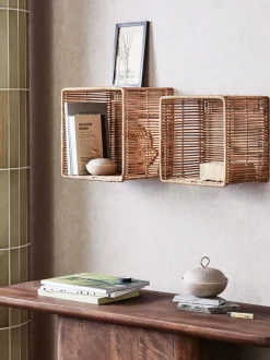 Set De Estantes De Pared De Ratan Zeya, 2 Uds.