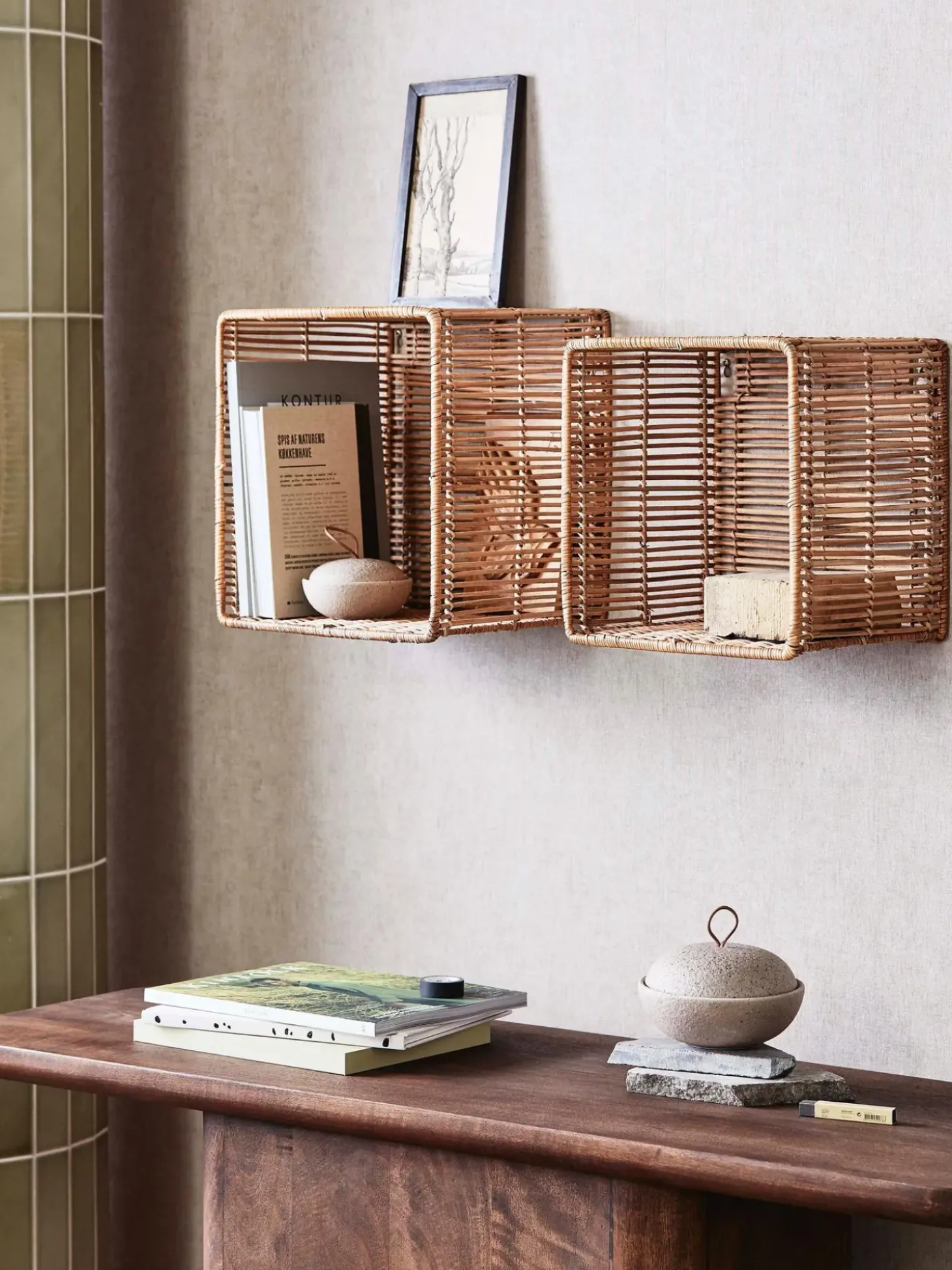 Set De Estantes De Pared De Ratan Zeya, 2 Uds.