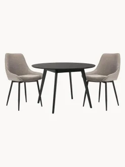 Set De Mesa De Comedor Con Sillas Tapizadadas Yumi, 3 Pzas.