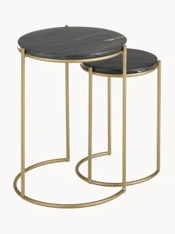 Set De Mesas Auxiliares De Marmol Ella, 2 Pzas.