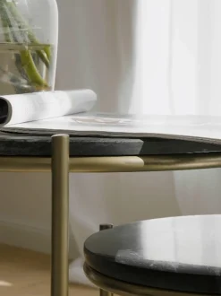 Set De Mesas Auxiliares De Marmol Ella, 2 Pzas.