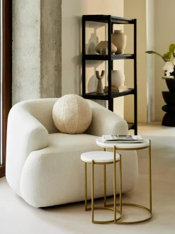 Set De Mesas Auxiliares De Marmol Ella, 2 Pzas.