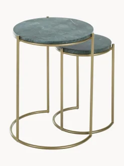 Set De Mesas Auxiliares De Marmol Ella, 2 Pzas.