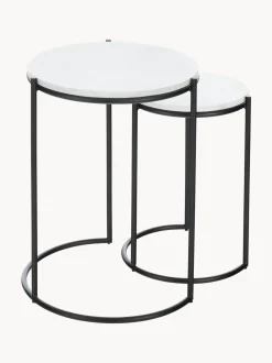 Set De Mesas Auxiliares De Marmol Ella, 2 Pzas.