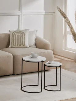 Set De Mesas Auxiliares De Marmol Ella, 2 Pzas.