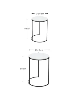 Set De Mesas Auxiliares De Marmol Ella, 2 Pzas.