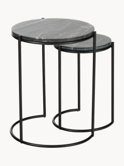 Set De Mesas Auxiliares De Marmol Ella, 2 Pzas.