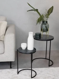 Set De Mesas Auxiliares De Marmol Ella, 2 Pzas.