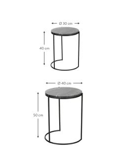 Set De Mesas Auxiliares De Marmol Ella, 2 Pzas.