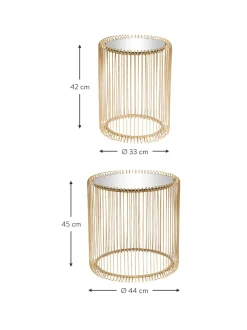 Set De Mesas De Centro Wire, 2 Pzas., Tablero De Cristal