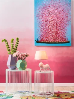 Set De Mesas De Centro Wire, 2 Pzas., Tablero De Cristal